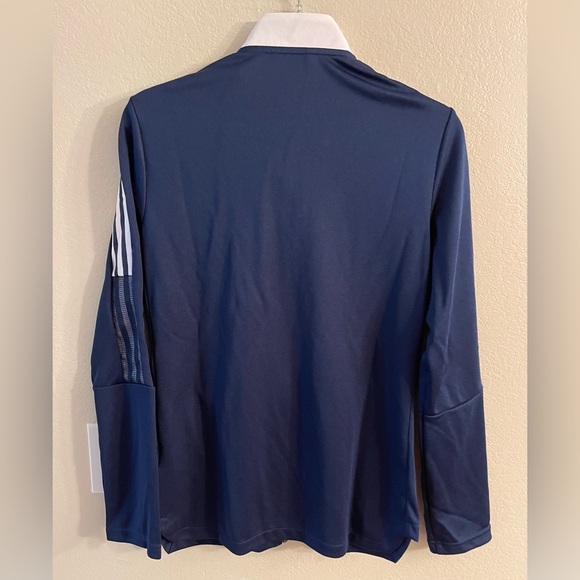 ADIDAS LONG SLEEVE FULL ZIP MOCK NECK PRINCETON RUN JACKET NAVY - M - Picture 2 of 4